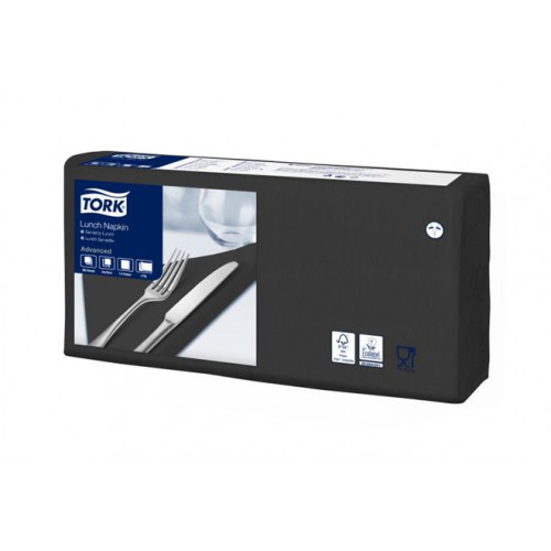 Tork Szalvéta 1/4 hajtogatott 2 rétegű 33x33cm Advanced Lunch fekete (477148)