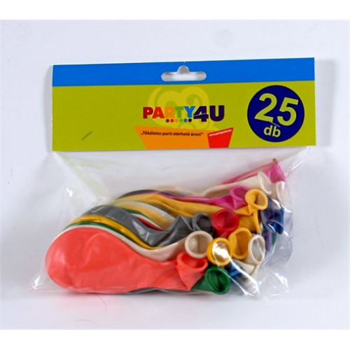 Léggömb 26cm gyöngyházfényű vegyes szín