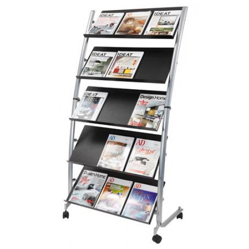 Alba Katalógustartó mobil 5 rekeszes szürke/fekete