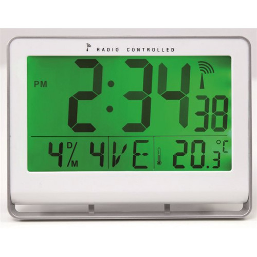 Alba Falióra rádióvezérlésű LCD kijelzős 22x20cm Horlcdnew ezüst