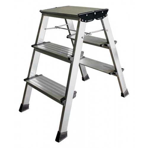 Krause Fellépő 4 lépcsőfokos 2 oldalon járható alumíniumMonto Treppo 126047