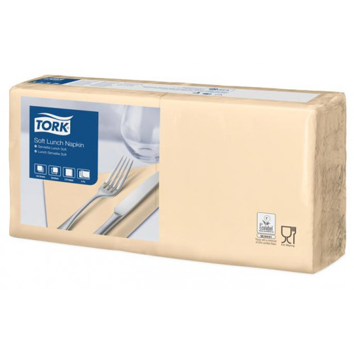 Tork Szalvéta 1/4 hajtogatott 3 rétegű 33x33cm Advanced Lunch homokszín (477866)