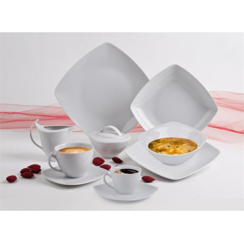 Rotberg Leveses tálka 17cm porcelán négyszögletes fehér Quadrate