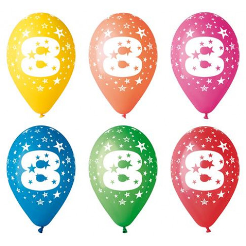 Léggömb 26cm számos 8