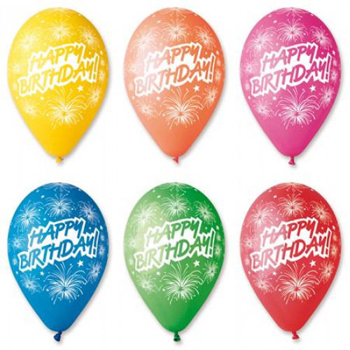 Léggömb 30cm Boldog Születésnapot tüzijáték