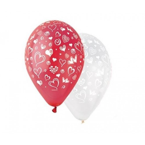 Léggömb 30cm szíves