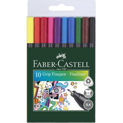 Faber-Castell Rostirón készlet 0,4mm Grip 10 különböző szín