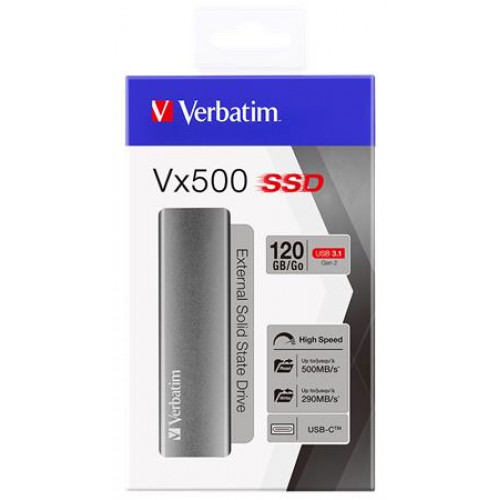 Verbatim SSD (külső memória) 120 GB USB 3.1 Vx500 szürke