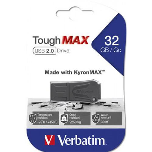 Verbatim Pendrive extra ellenálló 32GB USB 2.0 ToughMAX fekete