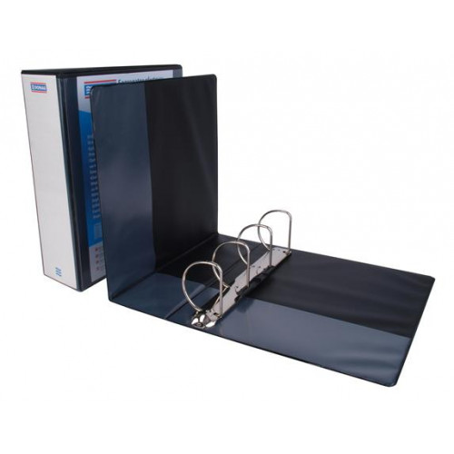 Donau Gyűrűs könyv panorámás 4 gyűrű D alakú 65mm A4 PP fekete