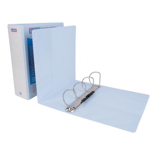 Donau Gyűrűs könyv panorámás 4 gyűrű D alakú 65mm A4 PP fehér