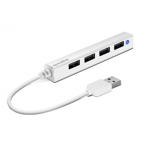 Speedlink USB elosztó-HUB 4 port USB 2.0 Snappy Slim fehér