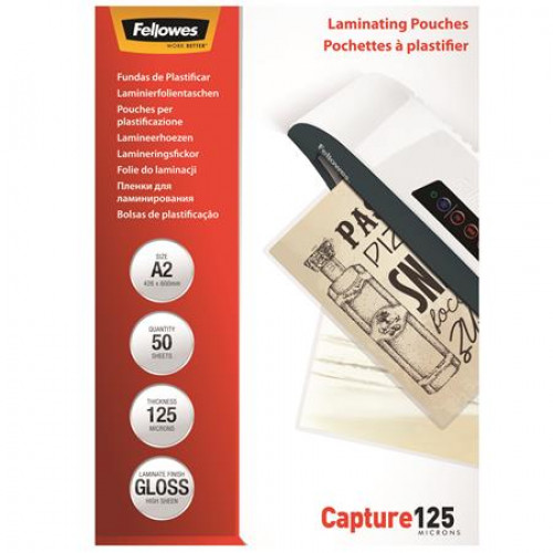 Fellowes Meleglamináló fólia 125 mikron A2 fényes