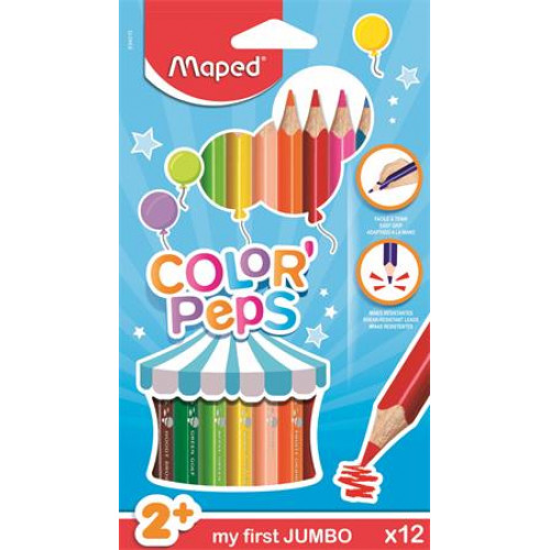 Maped Színes ceruza készlet háromszögletű ColorPeps Maxi 12 különböző szín