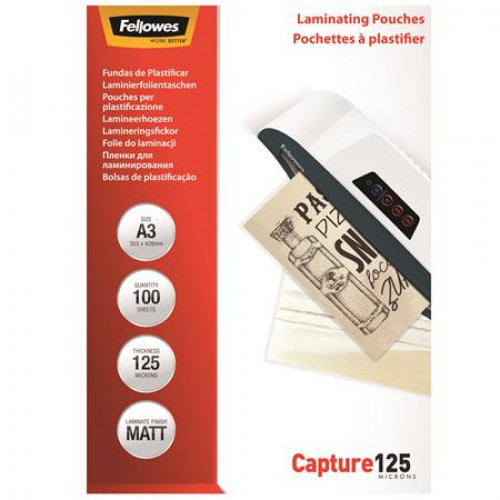 Fellowes Meleglamináló fólia 125 mikron A3 matt