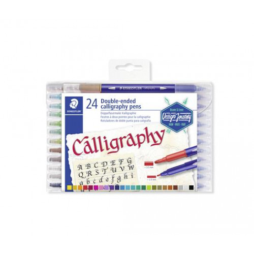 Staedtler Kalligrafikus marker készlet 2,0/3,5mm kétvégű Calligraph Duo 24 szín