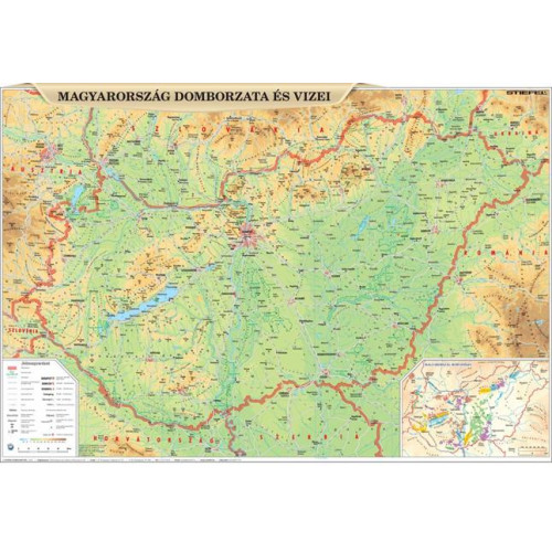 Stiefel Könyökalátét kétoldalas Magyarország domborzata/Bortérkép