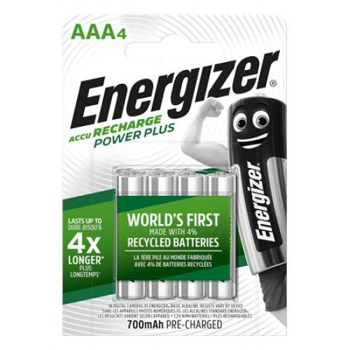 Energizer Tölthető elem AAA mikro 4x700 mAh Power Plus