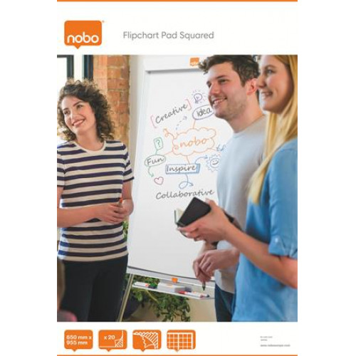 Nobo Flipchart papír kockás 650X955mm 20lap