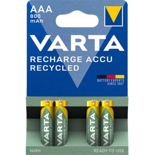 Varta Tölthető elem AAA mikro újrahasznosított 4x800 mAh
