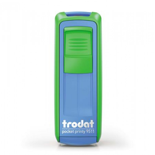 Trodat Bélyegző Pocket Printy 9511 zöld-kék ház fekete párnával