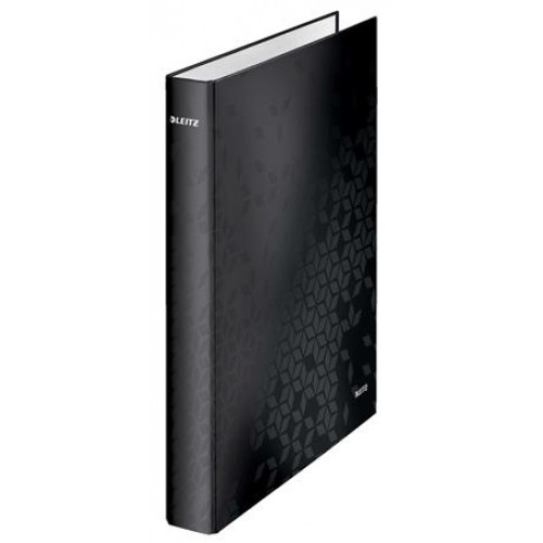 Leitz Gyűrűs könyv 2 gyűrű D alakú 40mm A4 Maxi lakkfényű Wow fekete