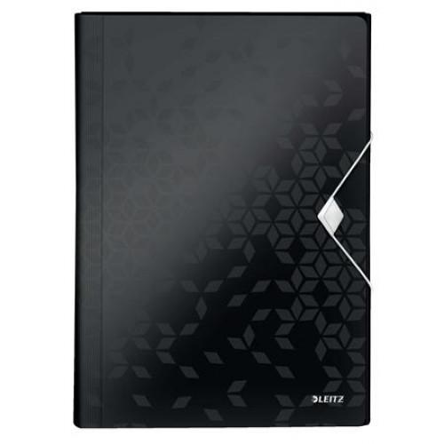 Leitz Harmonikamappa A4 PP 6 rekeszes Wow fekete