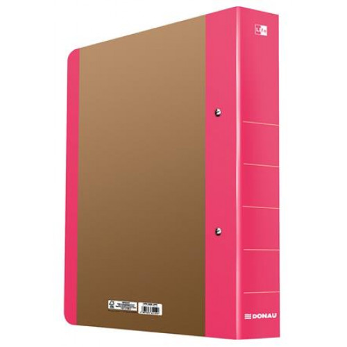 Donau Gyűrűs könyv 2 gyűrű D alakú 50mm A4 karton Life neon rózsaszín