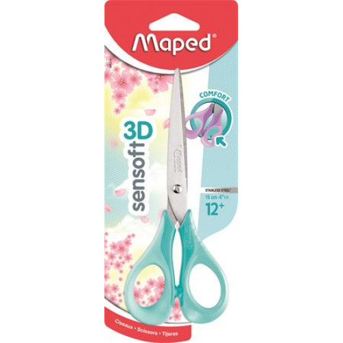 Maped Olló általános 16cm rugalmas nyél Sensoft 3D vegyes pasztell színek