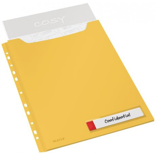 Leitz Katalógustartó genotherm lefűzhető A4 200 mikron Cosy Privacy melegsárga (150lap)