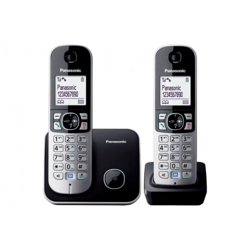 Panasonic Telefon vezeték nélküli telefonpár KX-TG6812PDB Duo fekete