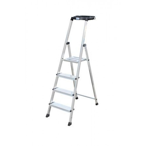 Krause Állólétra 4 lépcsőfokos alumínium Multigrip-system Secury 126528