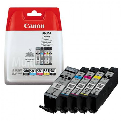 Canon PGI580/CLI581 Tintapatron multipack Pixma TS7550 8150 9150 nyomtatókhoz pgb+b+c+m+y 18,5ml+4*8