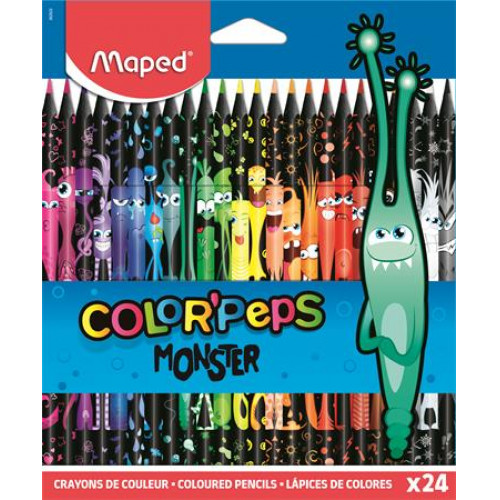 Maped Színes ceruza készlet háromszögletű Color Peps Monster 24 különböző szín