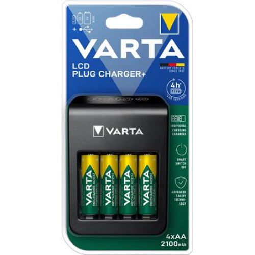 Varta Elemtöltő AA/AAA/9V 4xAA 2100 mAh LCD kijelző Plug