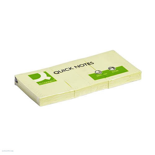Q-Connect Öntapadó jegyzettömb 40x50mm 3x100lap sárga
