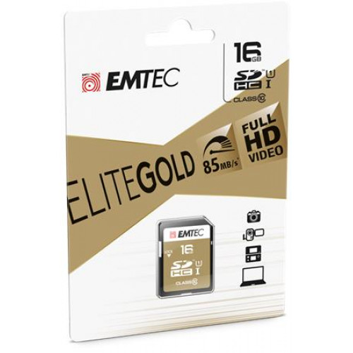 Emtec Memóriakártya SDHC 16GB UHS-I/U1 85/20 MB/s Elite Gold