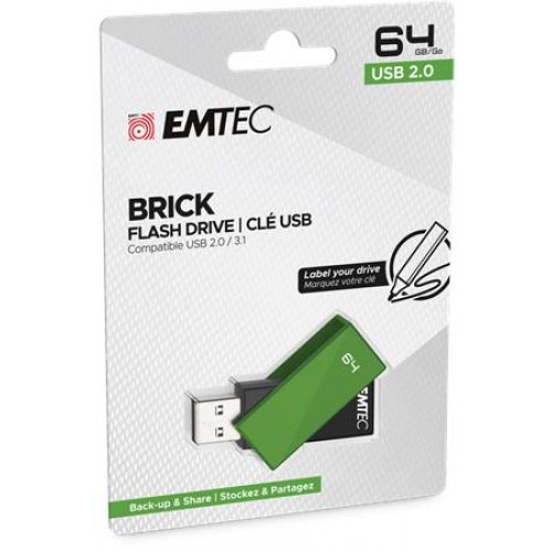 Emtec Pendrive 64GB USB 2.0 C350 Brick zöld