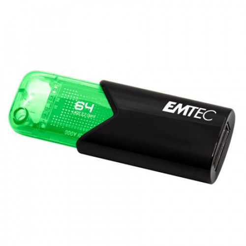 Emtec Pendrive 64GB USB 3.2 B110 Click Easy fekete-zöld