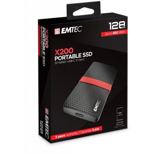 Emtec SSD (külső memória) 128GB USB 3.2 420/450 MB/s X200