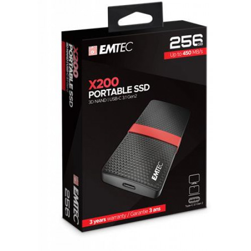 Emtec SSD (külső memória) 256GB USB 3.2 420/450 MB/s X200