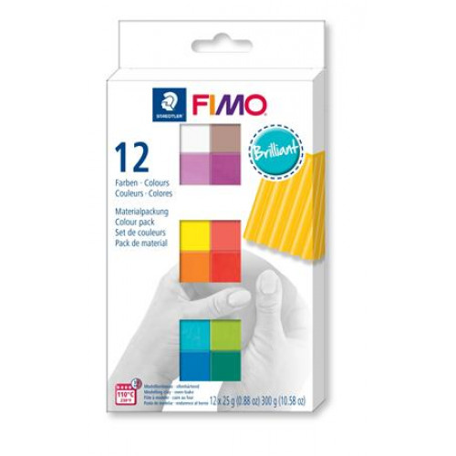 Fimo Gyurma készlet 12x25g égethető Soft Brillant 12 különböző szín