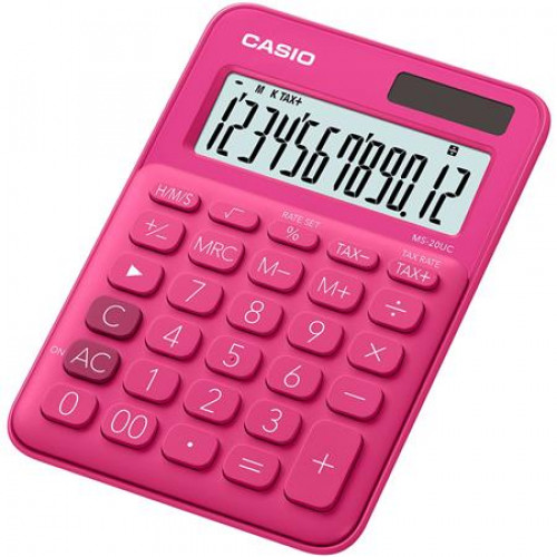 Casio Számológép asztali 12 számjegy MS 20 UC magenta