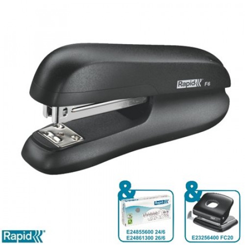 Rapid Tűzőgép 24/6 26/6 20lap F6 fekete