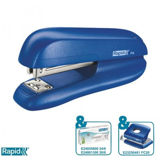 Rapid Tűzőgép 24/6 26/6 20lap F6 kék