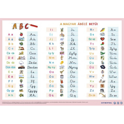 Stiefel Könyökalátét kétoldalas A3 A magyar ábécé betűi