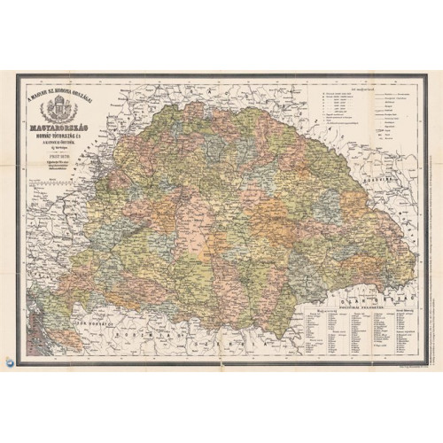 Stiefel Könyökalátét kétoldalas Antik Magyarország 1876/Magyarország járásai