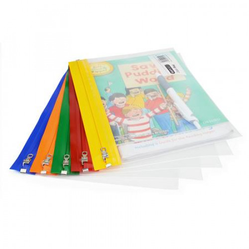 Rapesco Irattartó tasak A5 cipzáros Zip Strip vegyes színek