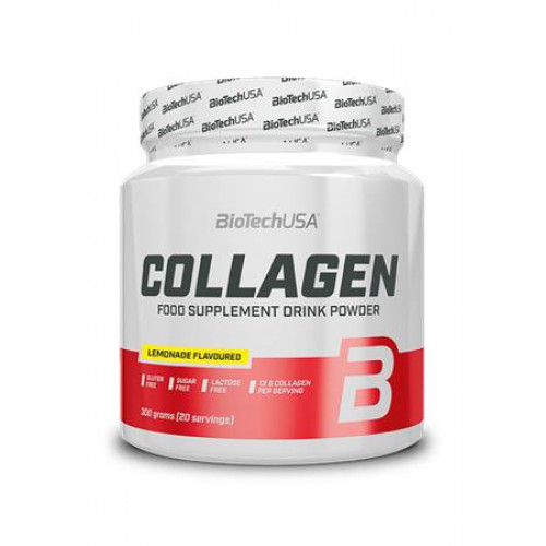 BioTechUSA Étrend-kiegészítő italpor 300g kollagénnel limonádé