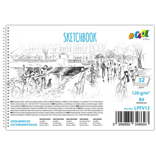 Victoria Vázlatfüzet famentes B4 spirál 32lap